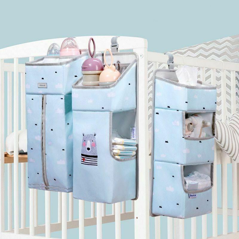 Portable Baby Crib Organizer Bed Hanging Bag For