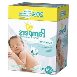 Pampers Sensitive Baby Wipes White Cotton Unscented 64/Pack 